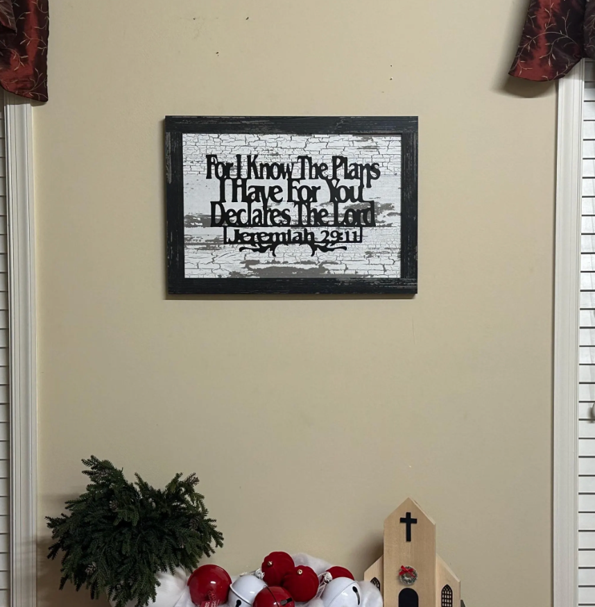 Jeremiah 29.11 Wall Art | Christian Bible Verse Sign | Rustic Farmhouse Scripture Decor | Inspirational Faith Gift | Metal & Wood Art