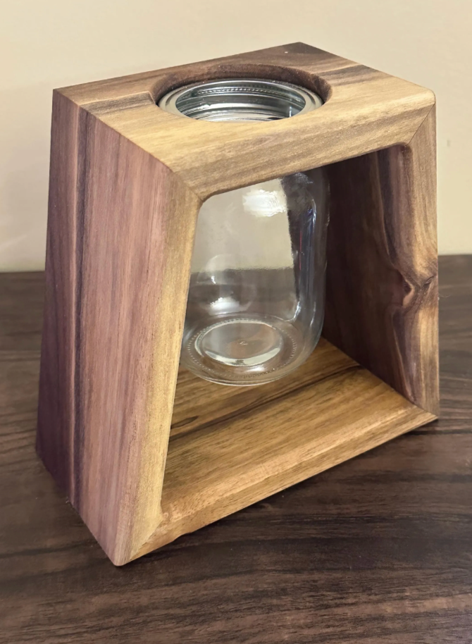 Handcrafted English Walnut Vase