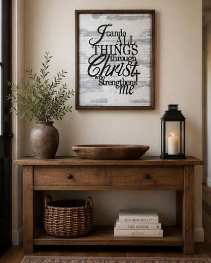I Can Do All Things Through Christ, Christian Wall Art Sign