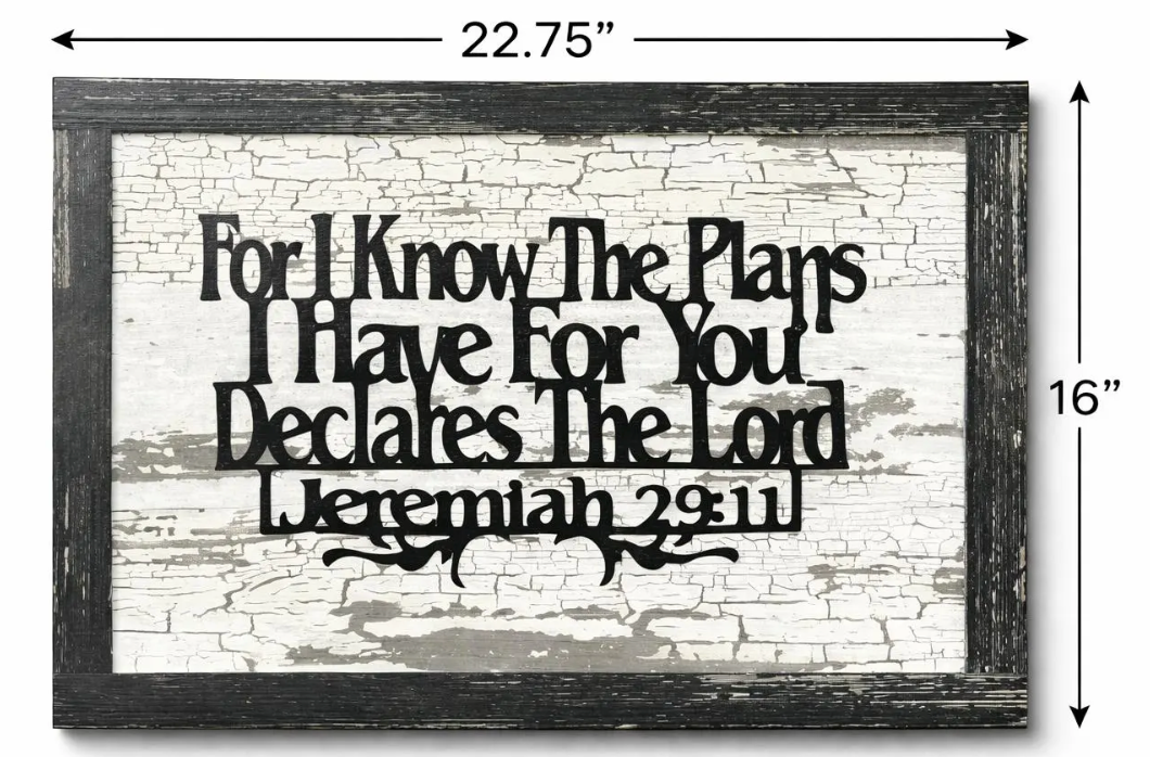 Jeremiah 29.11 Wall Art | Christian Bible Verse Sign | Rustic Farmhouse Scripture Decor | Inspirational Faith Gift | Metal & Wood Art