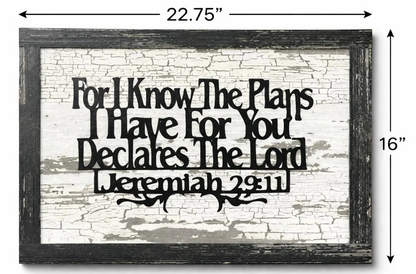 Jeremiah 29.11 Wall Art | Christian Bible Verse Sign | Rustic Farmhouse Scripture Decor | Inspirational Faith Gift | Metal & Wood Art