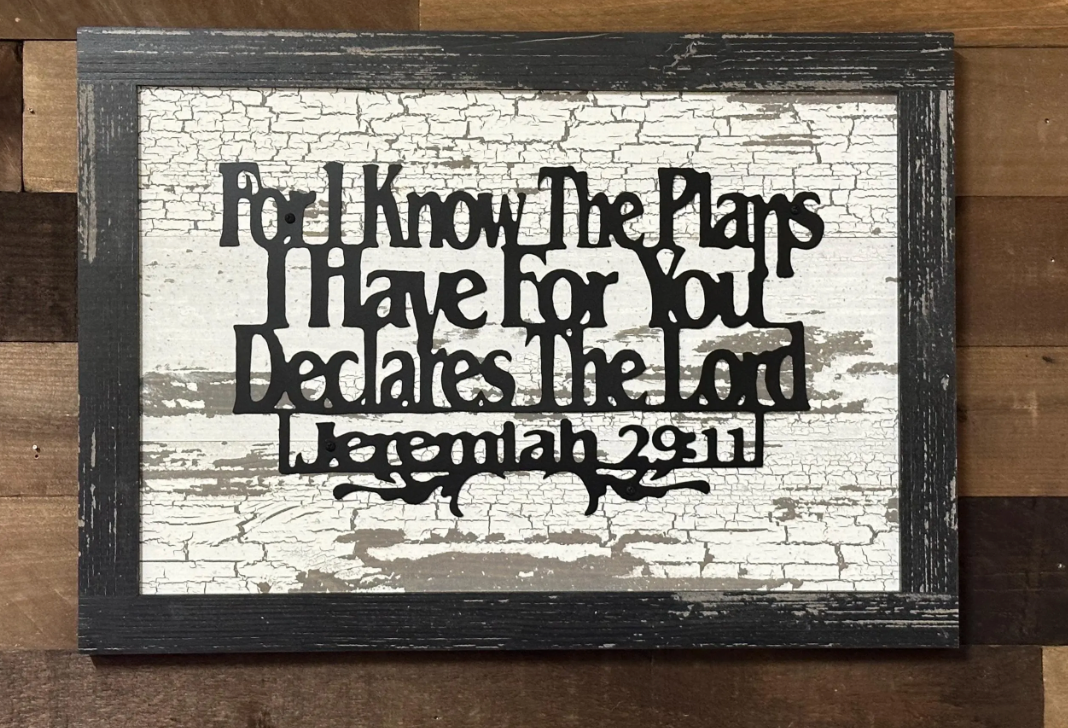 Jeremiah 29.11 Wall Art | Christian Bible Verse Sign | Rustic Farmhouse Scripture Decor | Inspirational Faith Gift | Metal & Wood Art