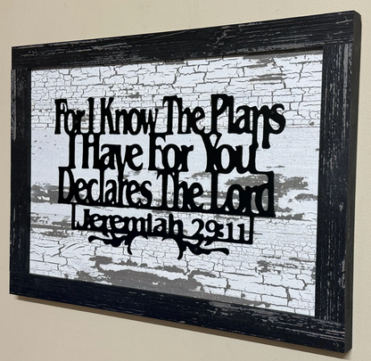 Jeremiah 29.11 Wall Art | Christian Bible Verse Sign | Rustic Farmhouse Scripture Decor | Inspirational Faith Gift | Metal & Wood Art