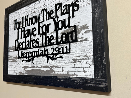 Jeremiah 29.11 Wall Art | Christian Bible Verse Sign | Rustic Farmhouse Scripture Decor | Inspirational Faith Gift | Metal & Wood Art