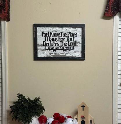 Jeremiah 29.11 Wall Art | Christian Bible Verse Sign | Rustic Farmhouse Scripture Decor | Inspirational Faith Gift | Metal & Wood Art