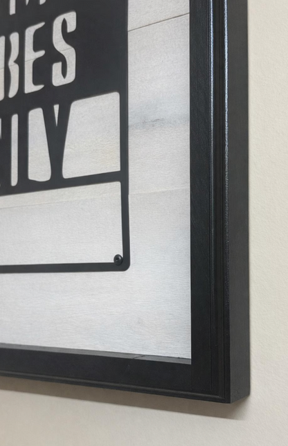 Good Vibes Only Metal Wall Art | Rustic Barn Wood Sign | Entryway & Home Office Decor