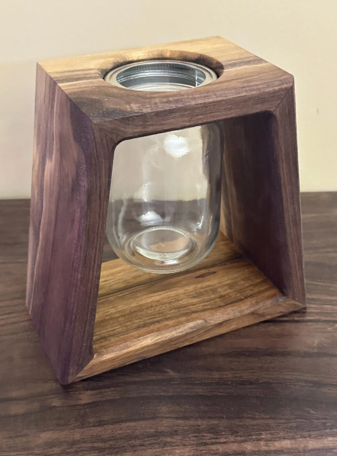 Handcrafted English Walnut Vase