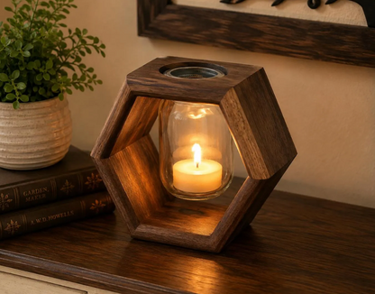 Handcrafted Black Walnut Mason Jar Vase