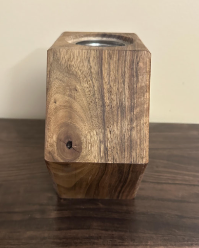 Handmade English Walnut Hexagon Mason Jar Vase