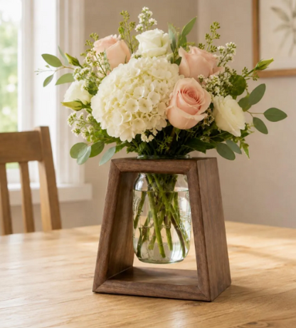 Handcrafted Black Walnut Mason Jar Vase