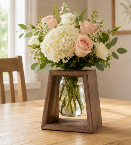 Handcrafted Black Walnut Mason Jar Vase