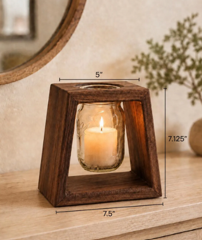 Handcrafted Black Walnut Mason Jar Vase