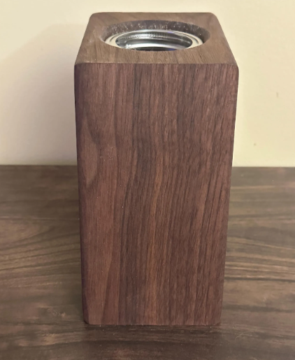 Handcrafted Black Walnut Mason Jar Vase