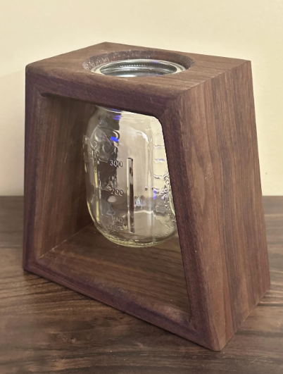 Handcrafted Black Walnut Mason Jar Vase