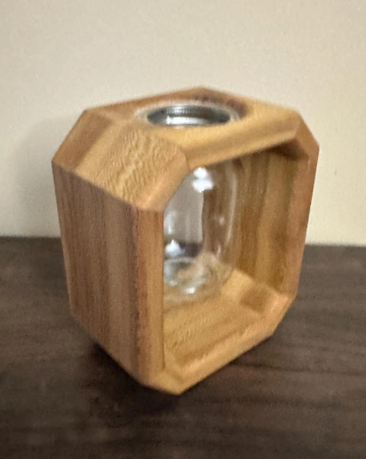 Quarter Sawn Sycamore Wooden Vase with Mason Jar
