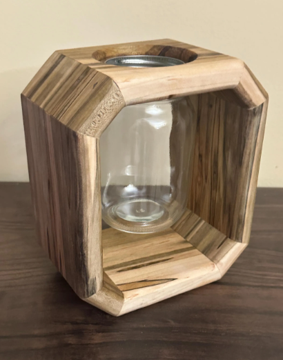 Handmade Spalted Maple Mason Jar Vase