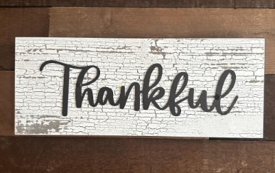Rustic Wood Sign Set: Thankful, Grateful, Blessed, Farmhouse Decor