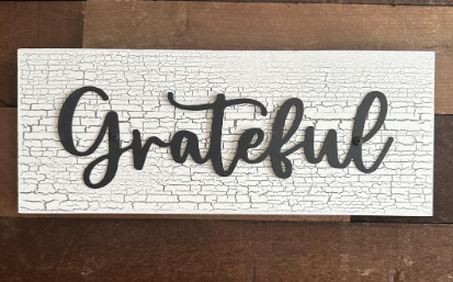 Rustic Wood Sign Set: Thankful, Grateful, Blessed, Farmhouse Decor